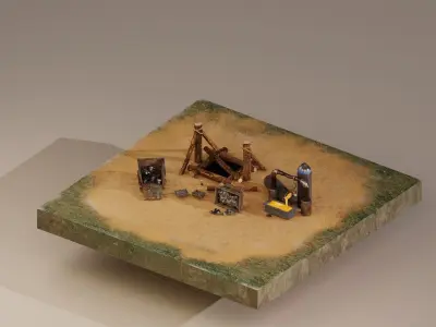  Iron Mine Level 1 Low-poly 3D model