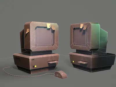 old computer Low-poly 3D model