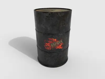 Fuel Barrel PBR Model Low-poly 3D model