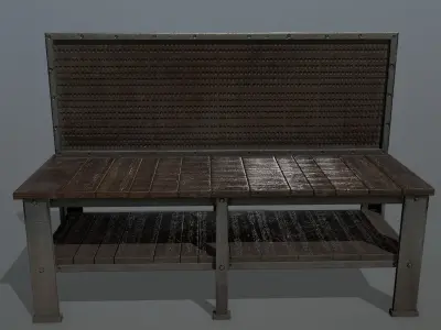 workbench bench Low-poly 3D model