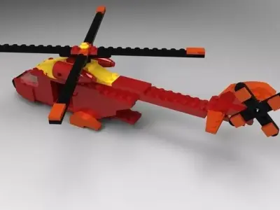 Lego Helicopter 5866 Free 3D model
