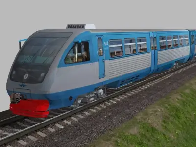 RA-2 rail bus Low-poly 3D model