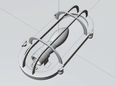 Bulkhead Light - Ship lamp for ceilings and walls Low-poly 3D model