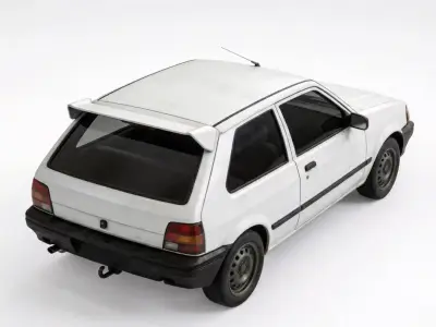 Realistic Vintage Compact Hatchback 3d model Low-poly 3D model