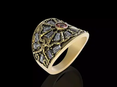 Taper Baguette Ring 3D print model