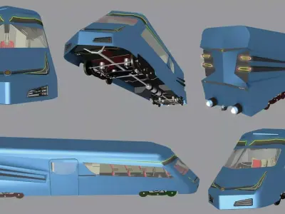 Fast Train Low-poly 3D model