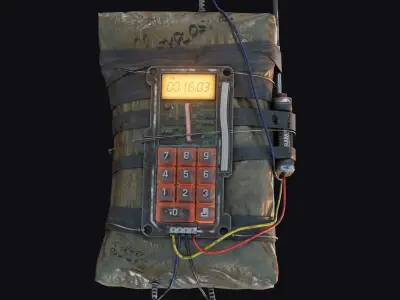 C4 explosive Low-poly 3D model buy