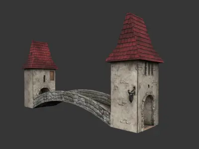 Fantasy Bridge Low-poly 3D model