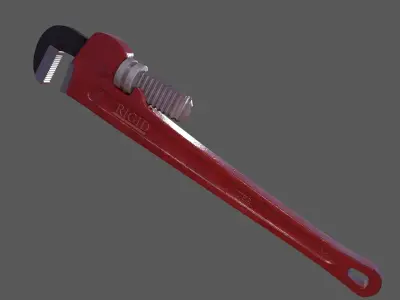 Heavy Duty Pipe Wrench Low-poly 3D model