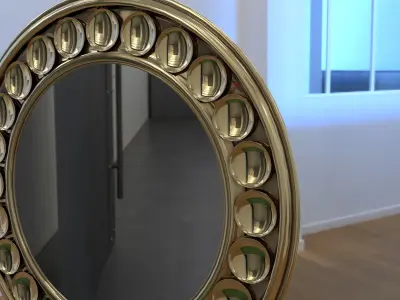 Round mirror frame 001 3d model Low-poly 3D model