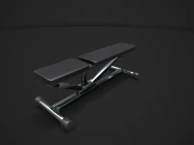 Weight Lifting Bench - Gym Equipment Low-poly 3D model