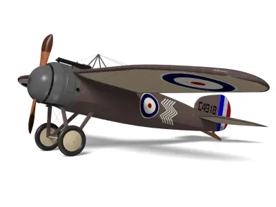 bristol m 1 british biplane 3D model