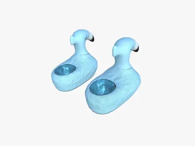 Slippers C02 Blue Flamingo - Costume Character Design Low-poly 3D model