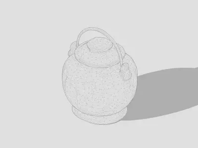 Decorative metalwork container Free low-poly 3D model