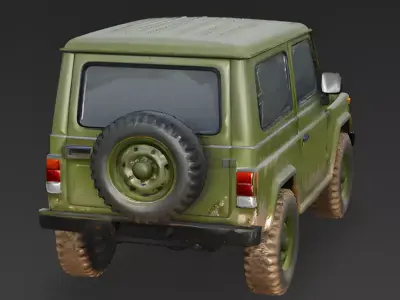 Realistic Green SUV 3D Model 3d model Low-poly 3D model
