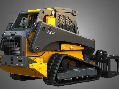 333G Compact Track Loader with Forestry Package - Rock Grapple 3D model