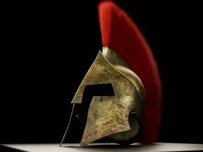 Spartan Helmet Low-poly 3D model 2