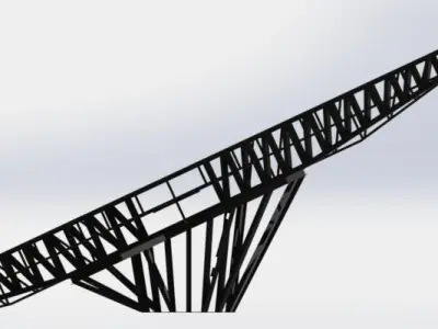 100m2 Solar Panels turnable base 3D model