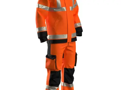 Safety Uniform - Jacket and Cargo Pants 3D model