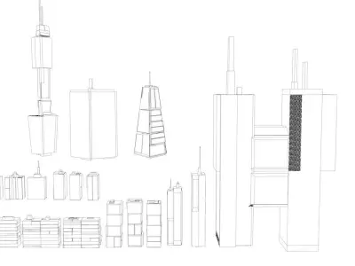 Sci Fi Cityscape Pack Cyberpunk 18 Greeble Buildings Lot City Free 3D model