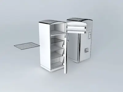Vintage Fridge and Coke Machine Free 3D model
