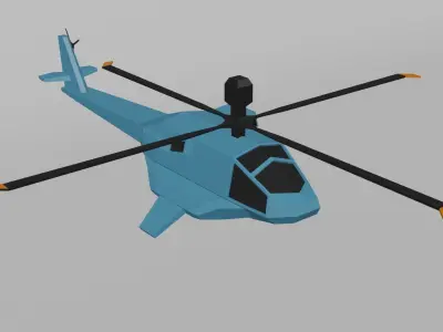 Low polly helicopter Low-poly 3D model