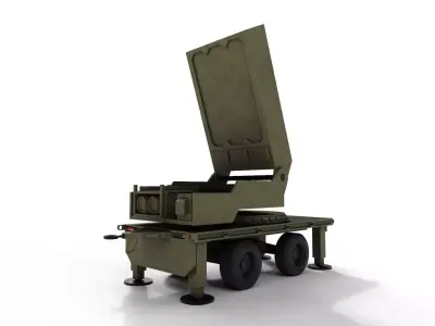 High-Power Microwave Anti-Drone System Low-poly 3D model