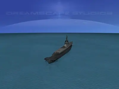 Gato Class Submarine SS-236 USS Silversides 3D model