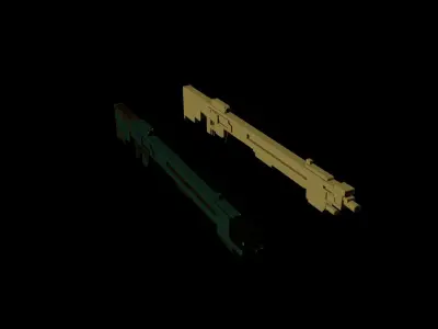Warframe Snipetron Sniper Low-poly 3D model