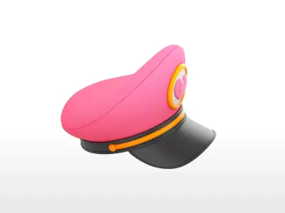 Hat034 Heart Officer Hat 3D model