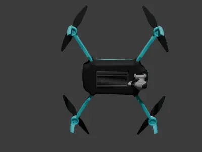 Realistic Foldable Drone  Low and High Poly 3D Model 3D model