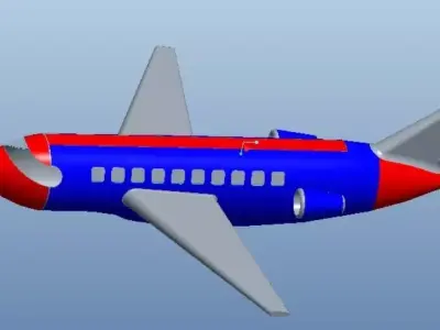Flight airplane flying in sky 3D model