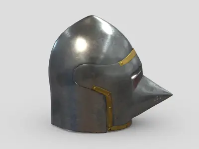Medieval Helmet 02 Low Poly PBR Realistic Low-poly 3D model