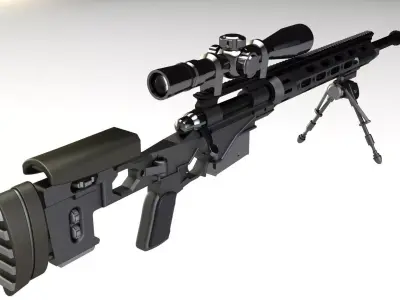M2010 Enhanced Sniper Rifle rough model 3D model