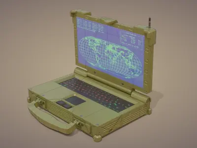 Tactical Laptop Low-poly 3D model