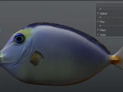 Naso Tang Marine Fish 3D model