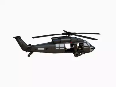 Utility Helicopter 3D Model Sikorsky Style Realistic Rotorcraft Free 3D model
