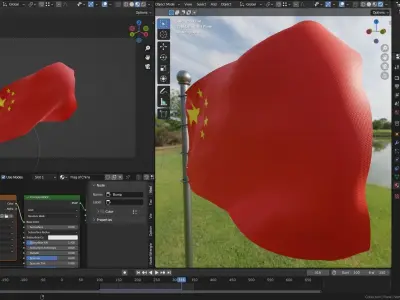 Animated China Flags  3D model