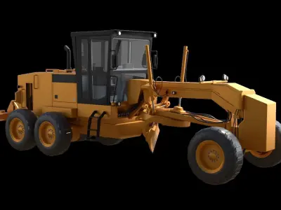 SEM922 AWD Motor Grader Low-poly 3D model