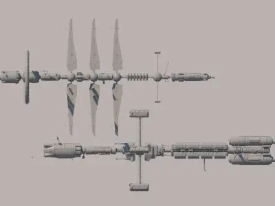 Science spaceships 3D model