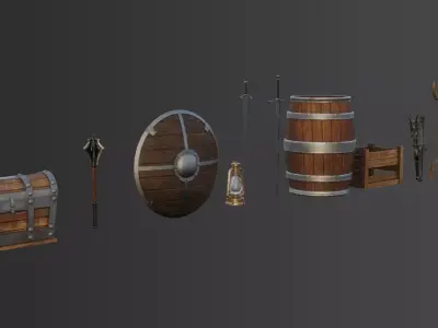 Medieval Starter Pack Low Poly Game Assets Low-poly 3D model