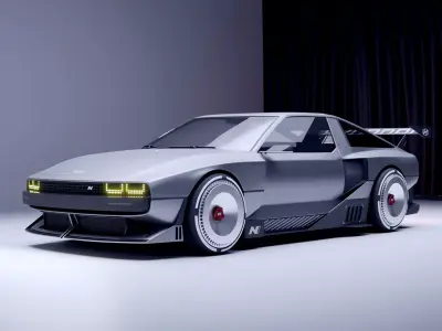 Rigged Hyundai N-Vision 74 Model 3D model