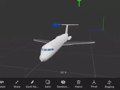 Dc 9 low poly Low-poly 3D model