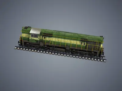 Locomotive train Low-poly 3D model purchase