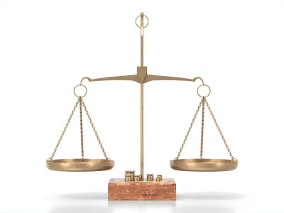 Antique Balance Scale Low-poly 3D model