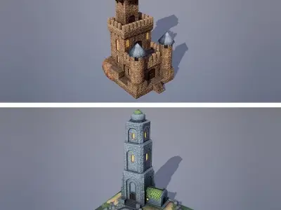 Medieval Fantasy Buildings Pack 01 Low-poly 3D model
