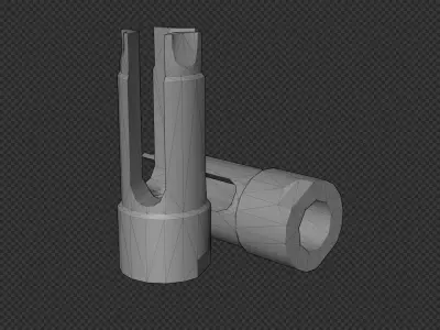 AR-15 KAC QDC Flash Hider Low-poly 3D model