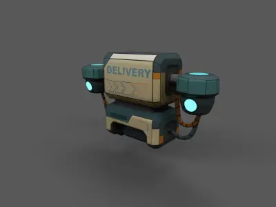 Low Poly Stylized Delivery Drone  Game Ready Asset Low-poly 3D model