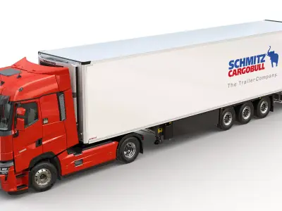 Renault T 2021 With Semitrailer 3D model