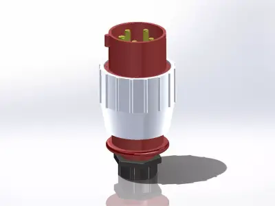 240V plug male with screw connection Free 3D model